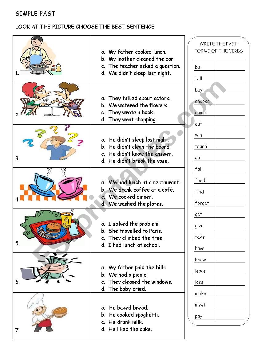 PAST SIMPLE worksheet