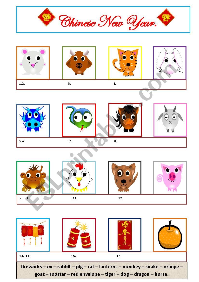 Chinese New Year. worksheet