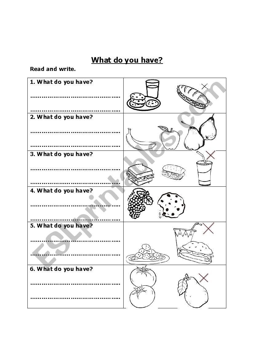 What do you have? worksheet