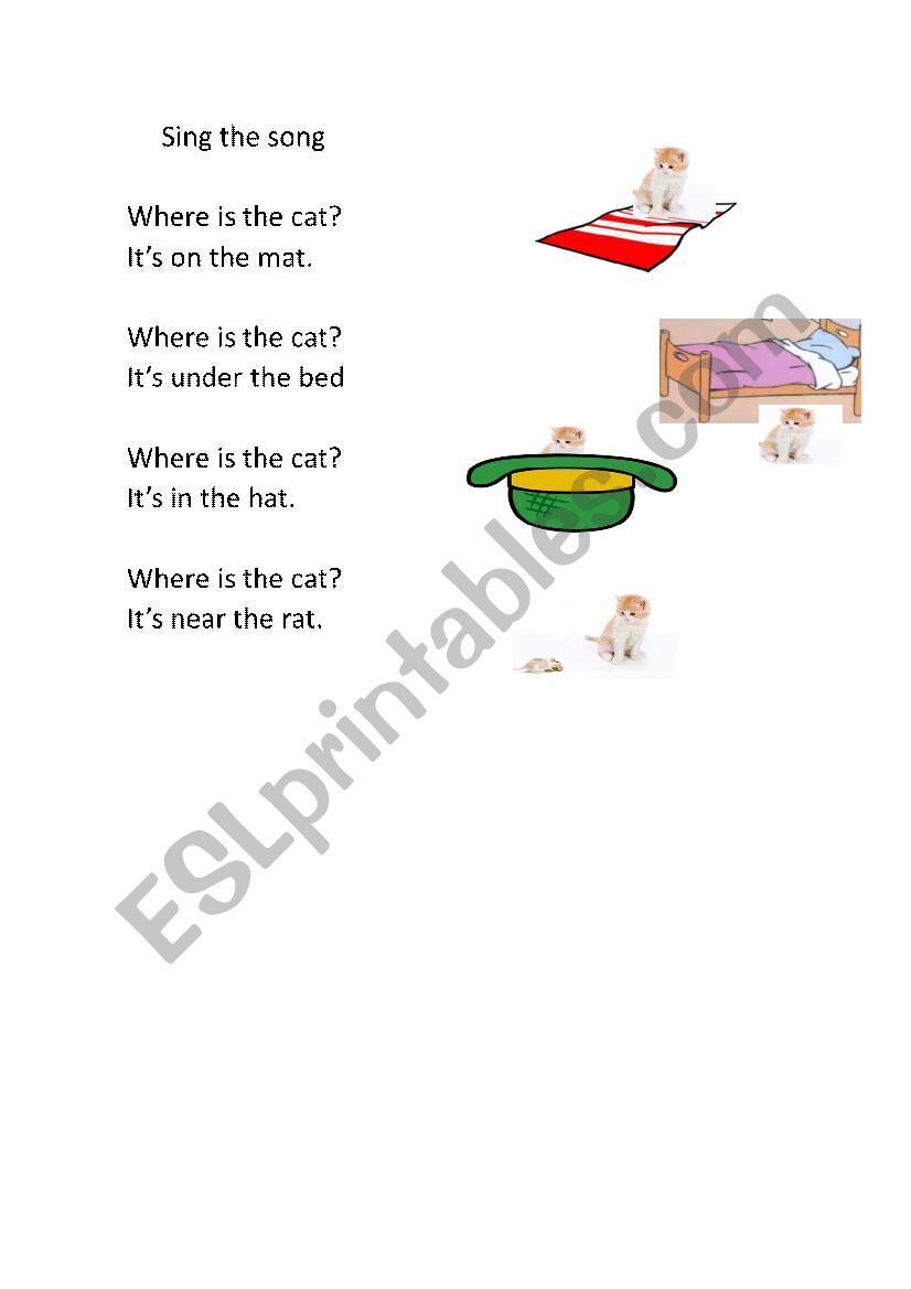 where is the cat? worksheet