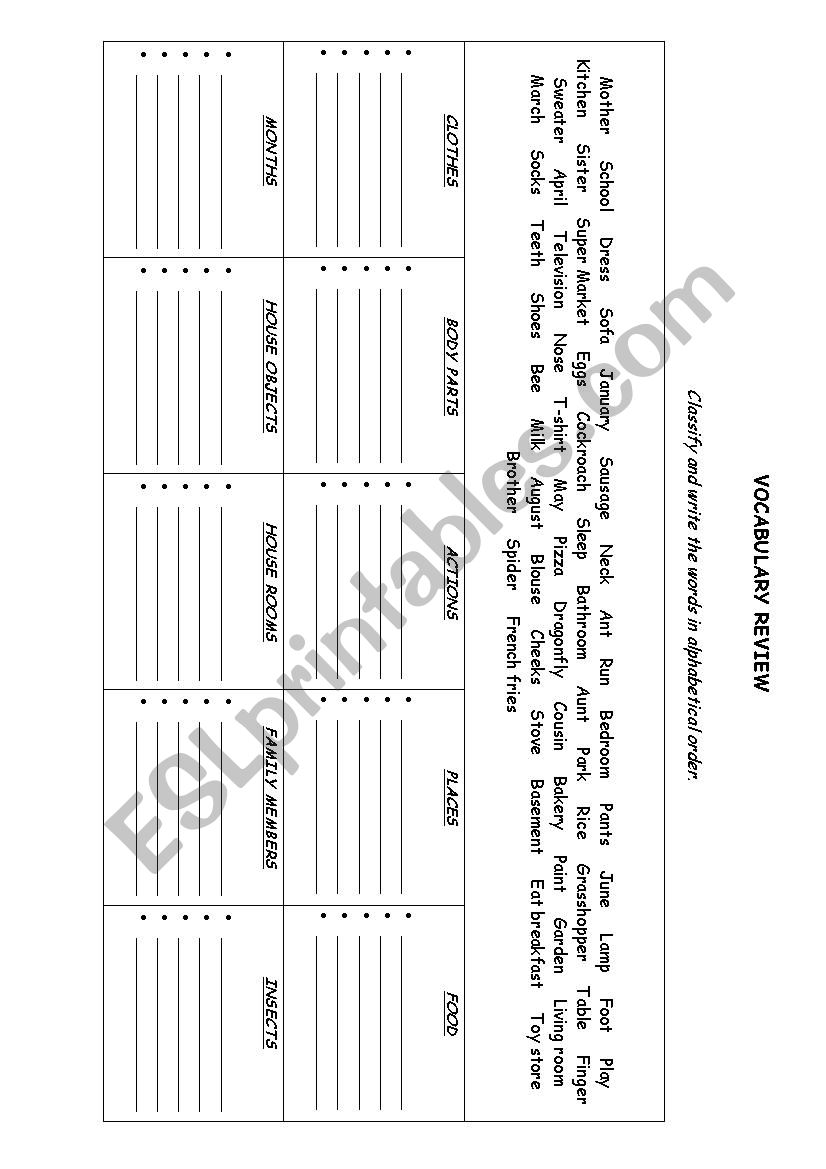 Vocabulary Review 2 worksheet