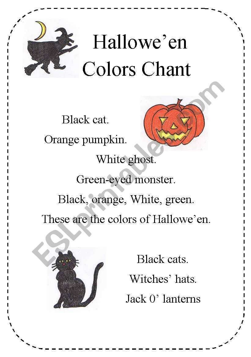 Halloween colors chant for young learners