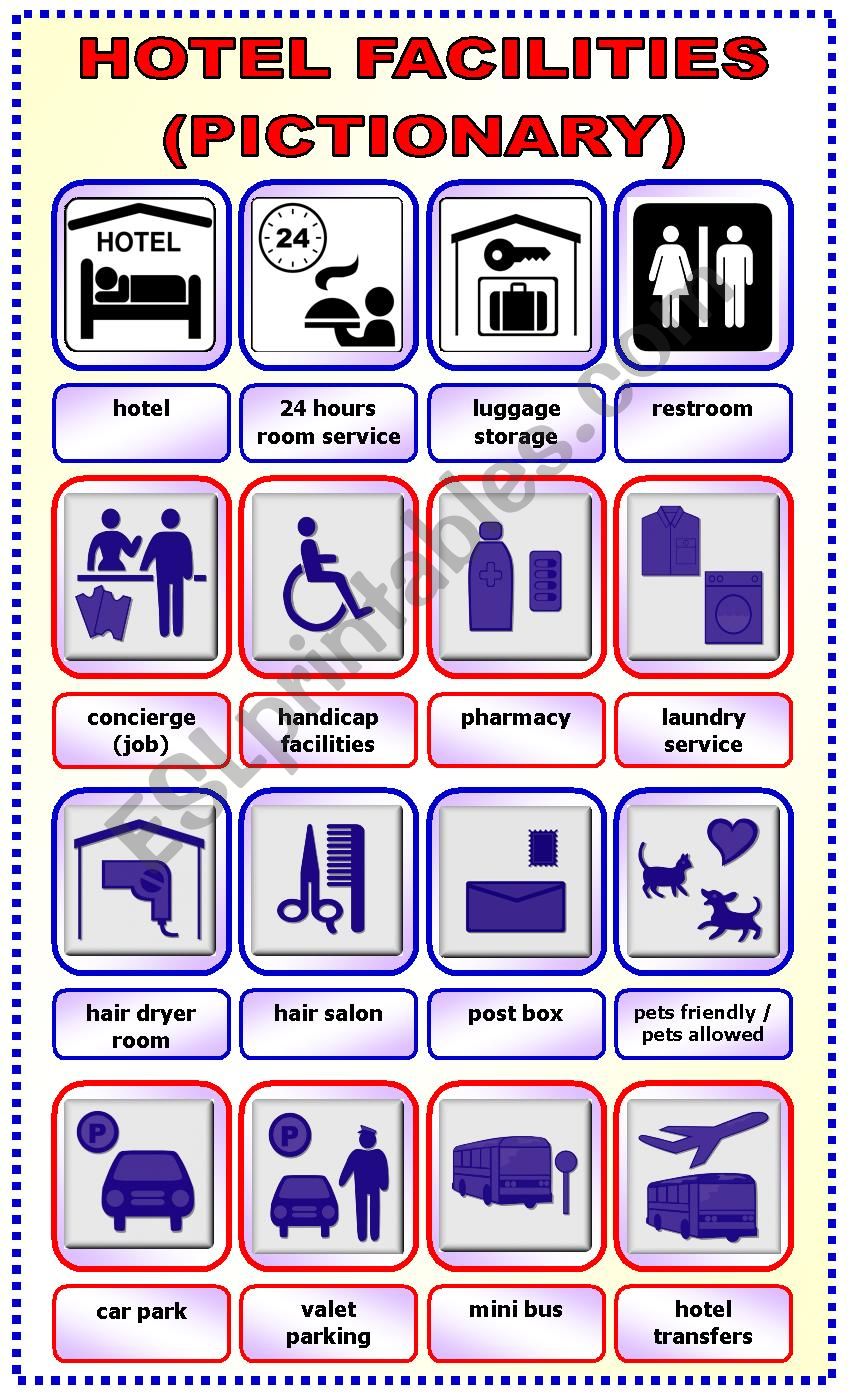 Hotel Facilities:pictionary_2 worksheet