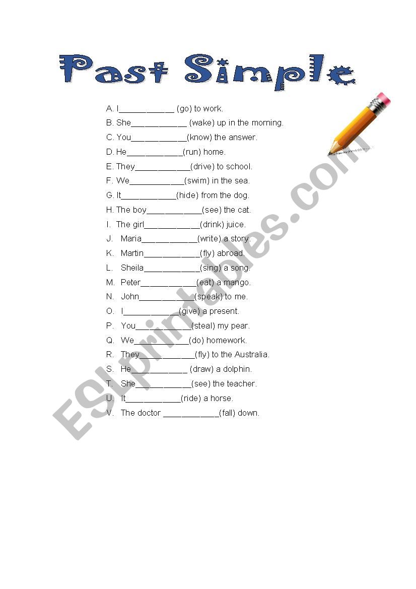 past simple worksheet