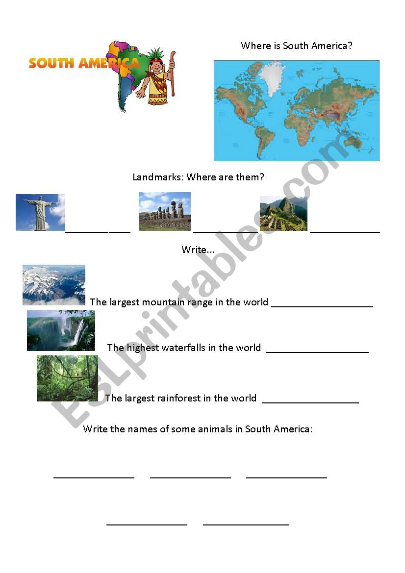 South America worksheet