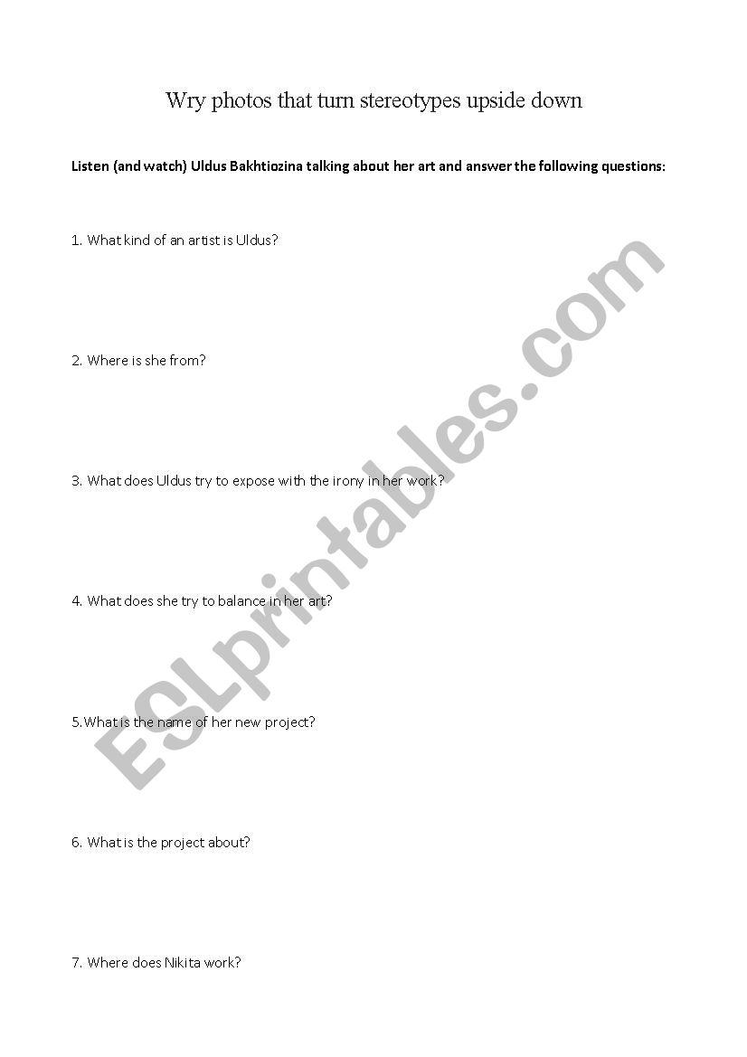 Desperate romantics worksheet