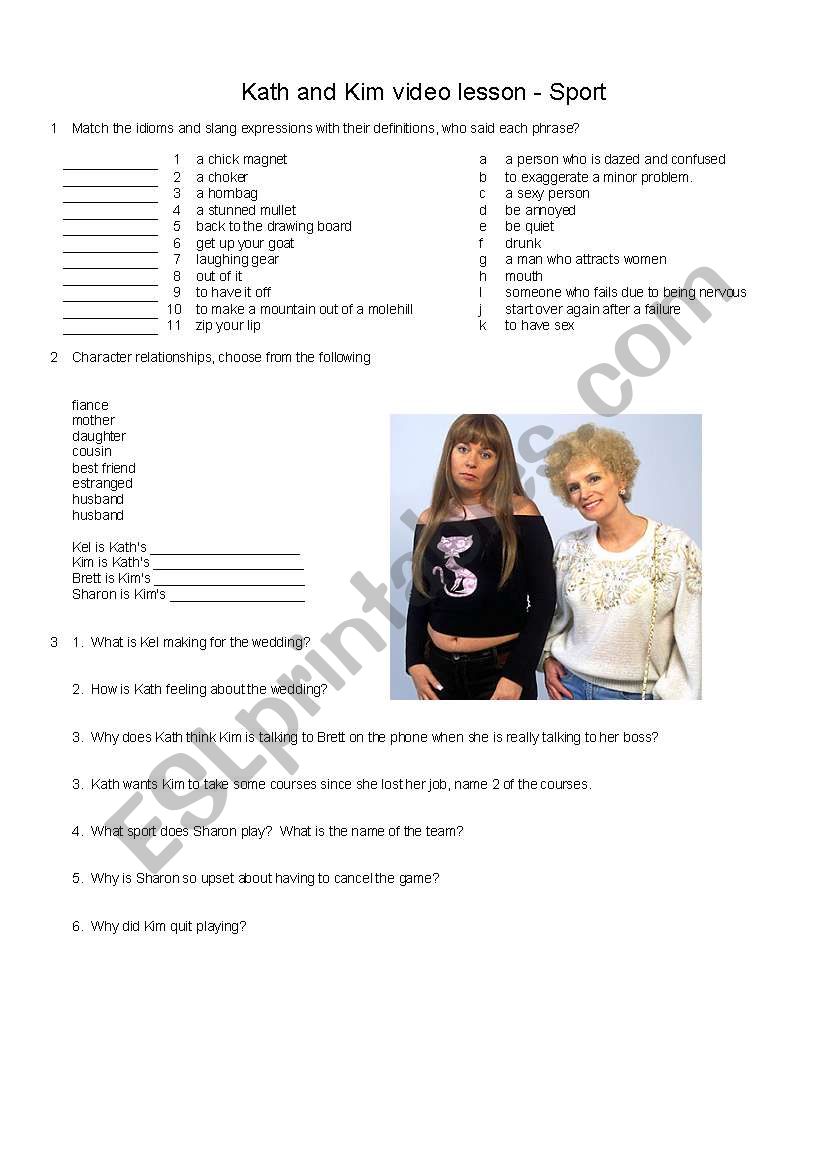 Kath and Kim video lesson - sport