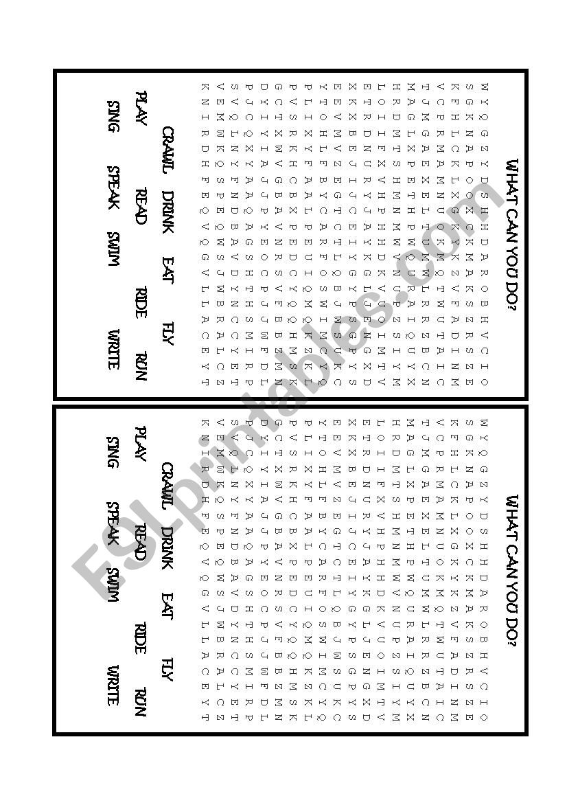 Abilities Word Search worksheet