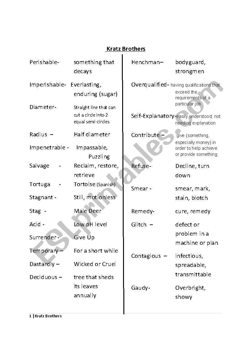 Krazy Kats worksheet