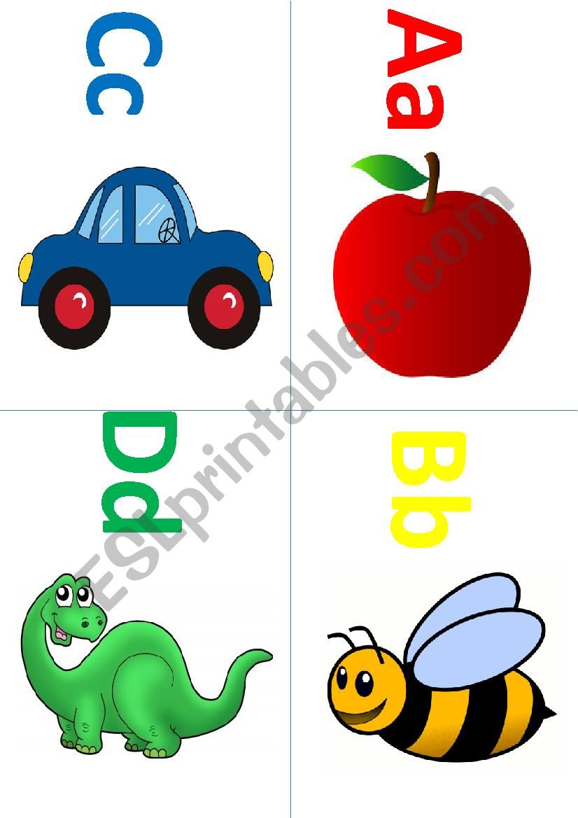 ABCD colour flashcards  worksheet