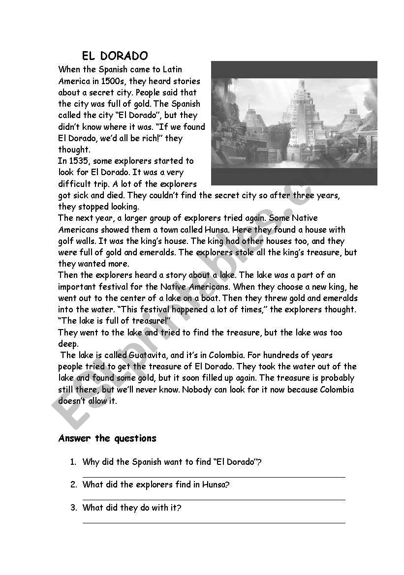 El dorado worksheet