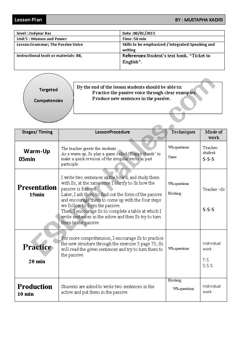 The passive voice worksheet