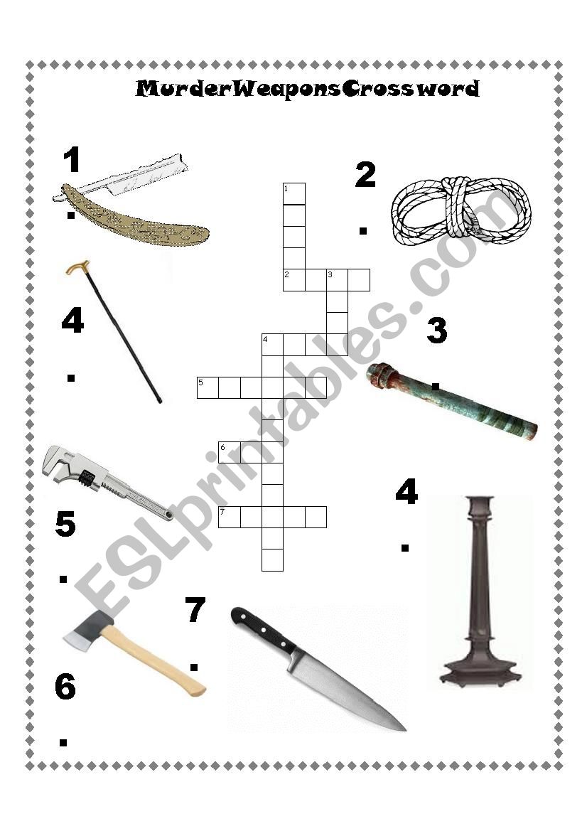 Murder Weapon Crossword Puzzle
