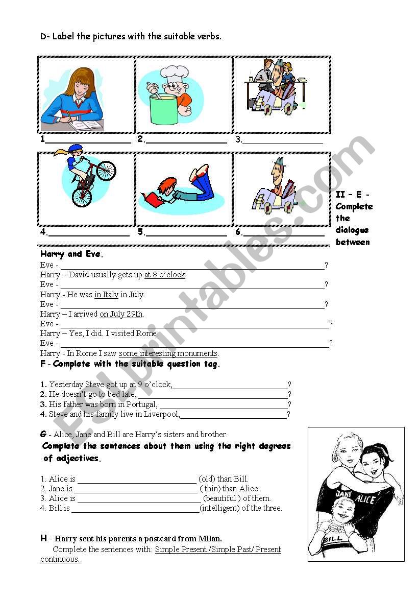 My last Summer holidays 2  worksheet