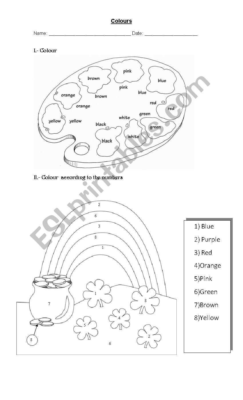 colours worksheet