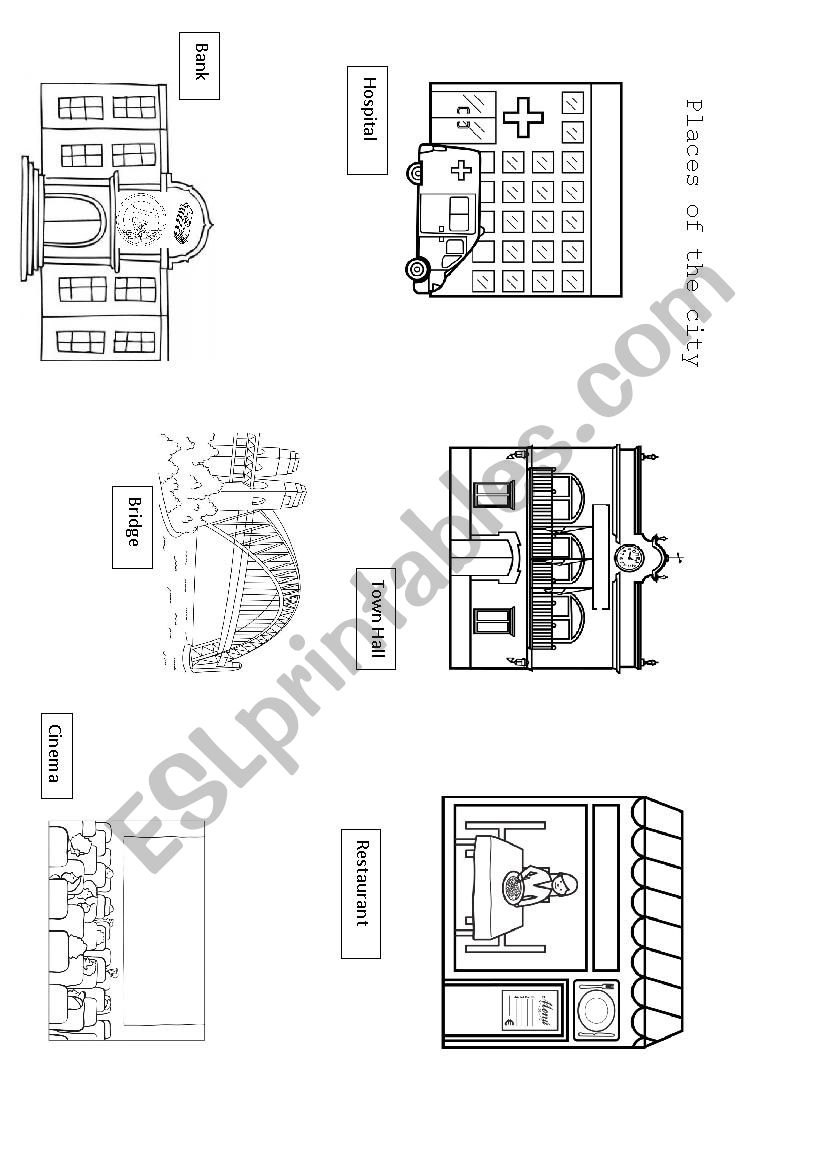 places of city worksheet