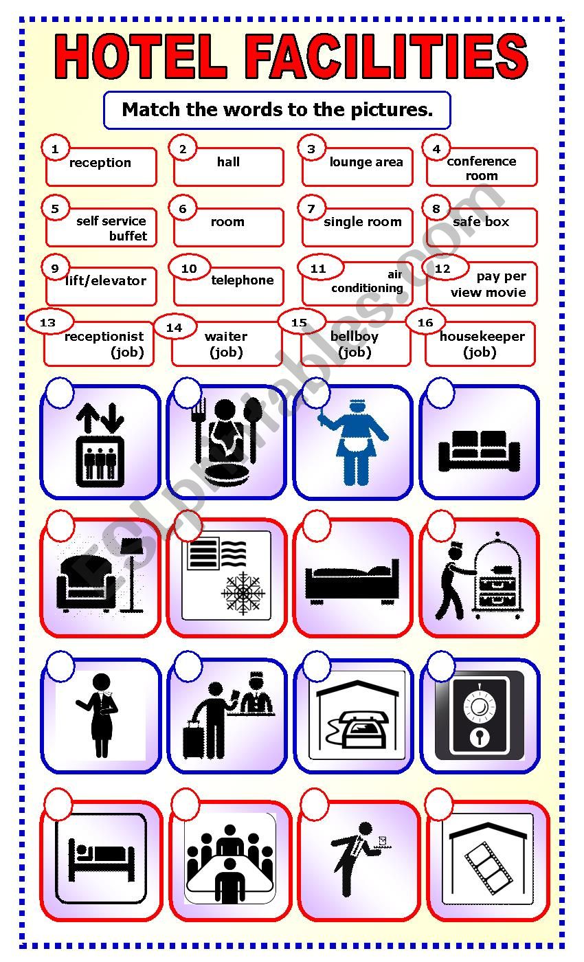 Hotel Facilities:matching_1 worksheet