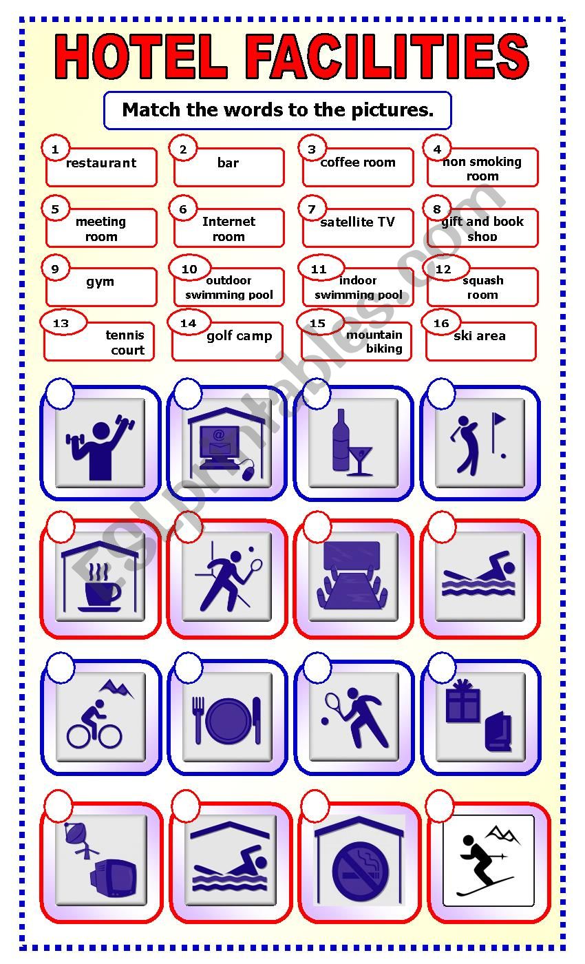 Hotel Facilities:matching_3 worksheet