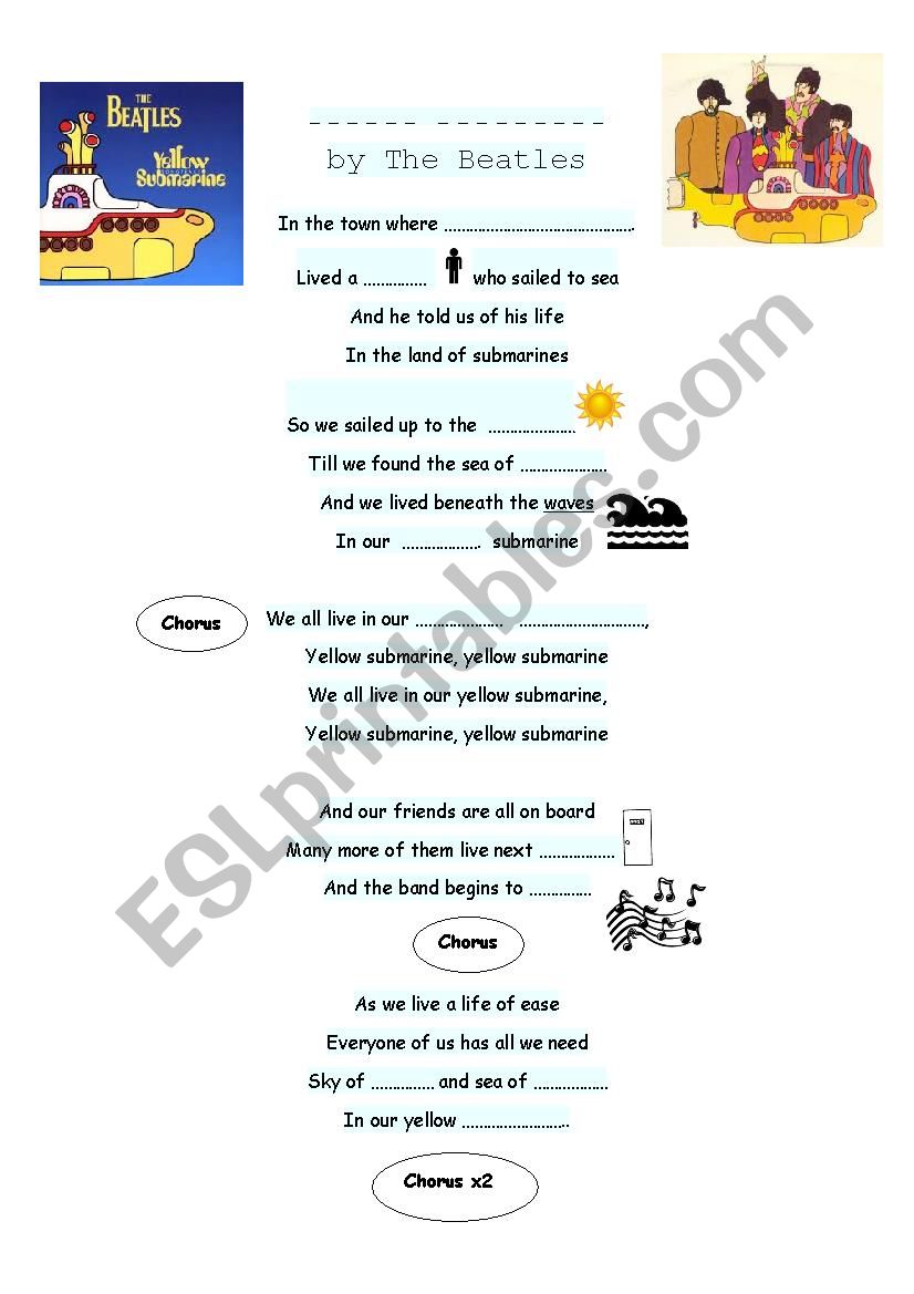 Yellow Submarine worksheet worksheet