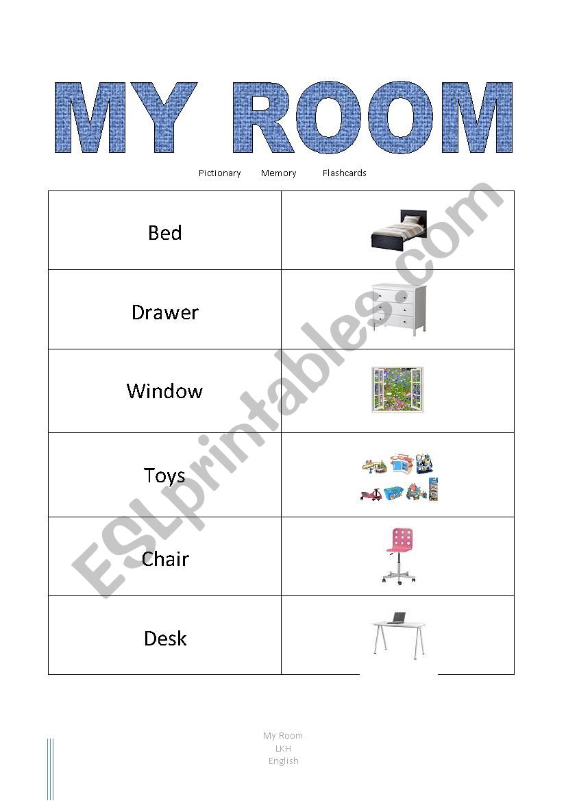 My room - Pictionary / Flash Cards / Memory