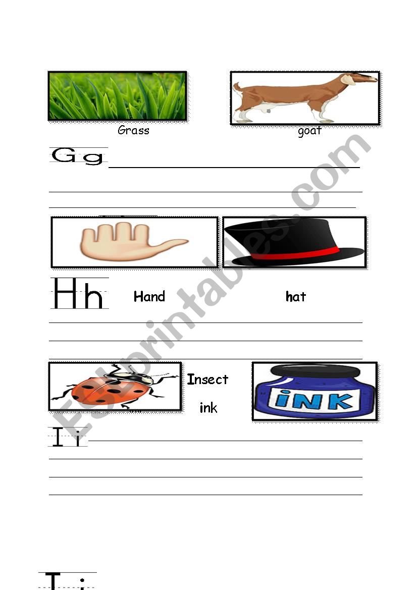 English Alphabet part 4 worksheet