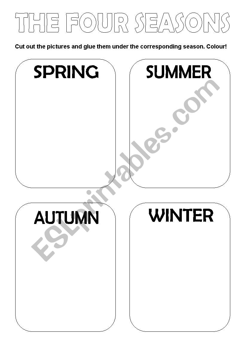 The four seasons of the year worksheet