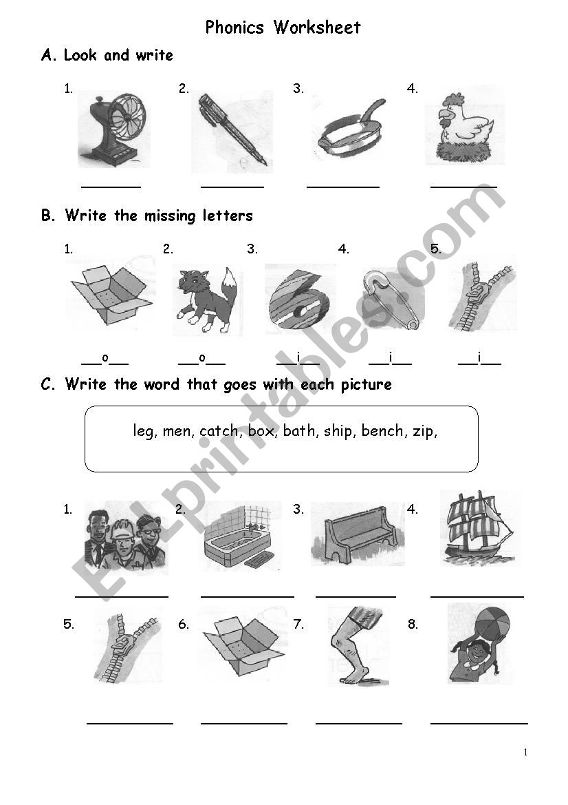 Phonics worksheet worksheet