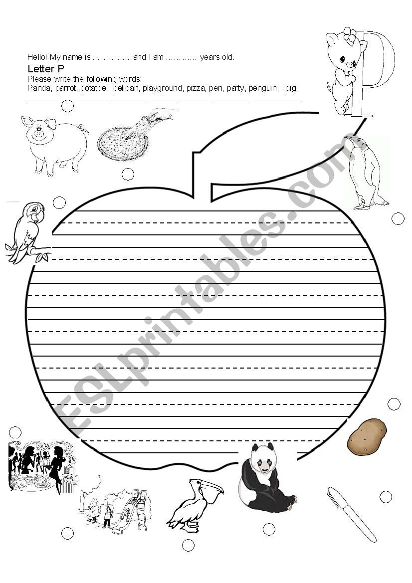 letter p worksheet