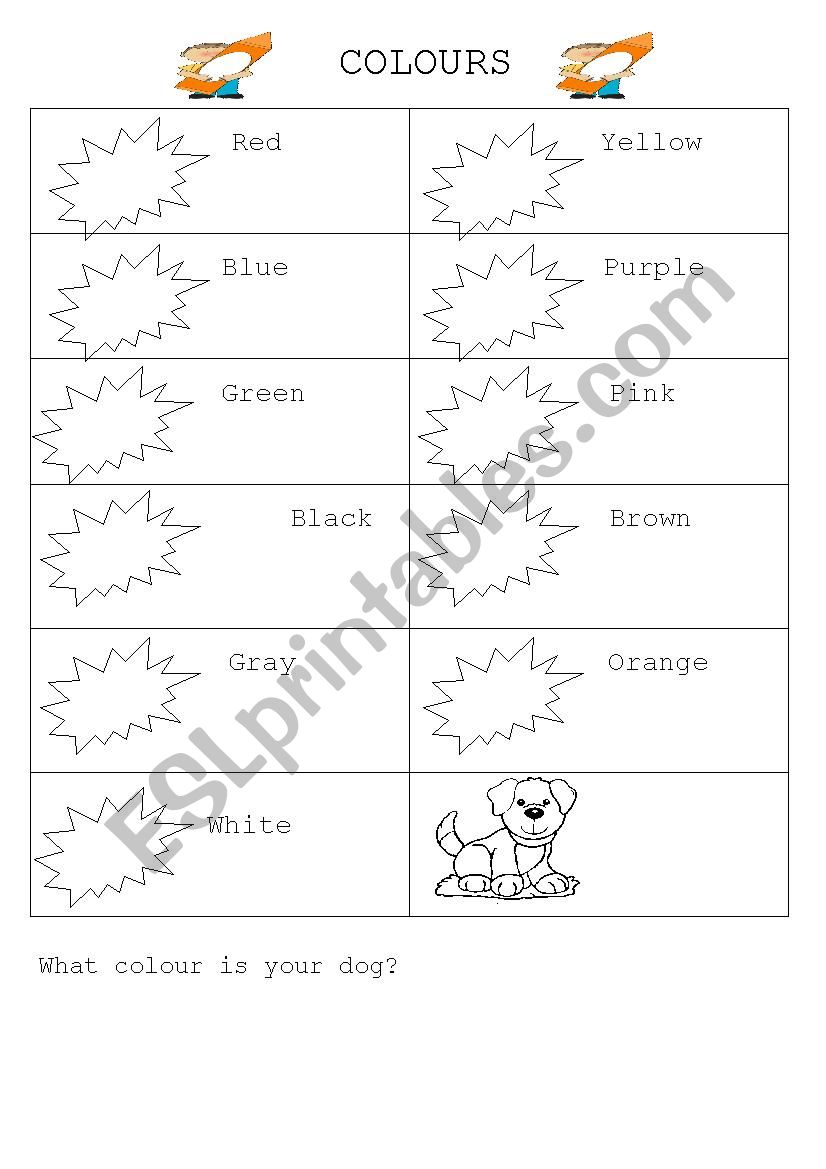 colours worksheet