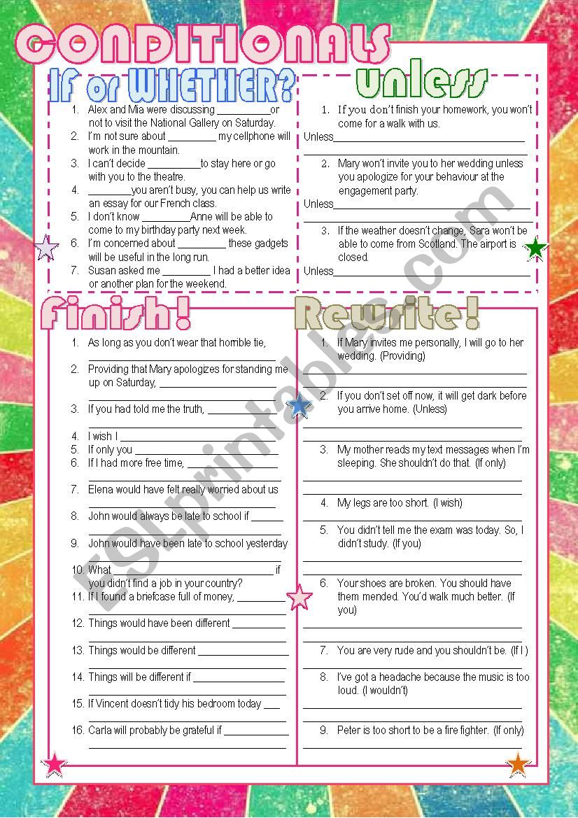 Conditionals worksheet