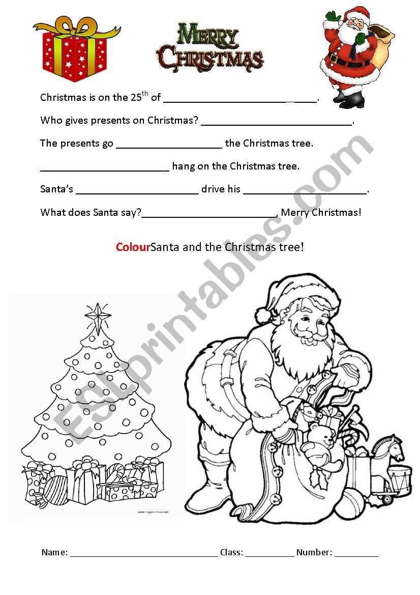 Xmas worksheet worksheet