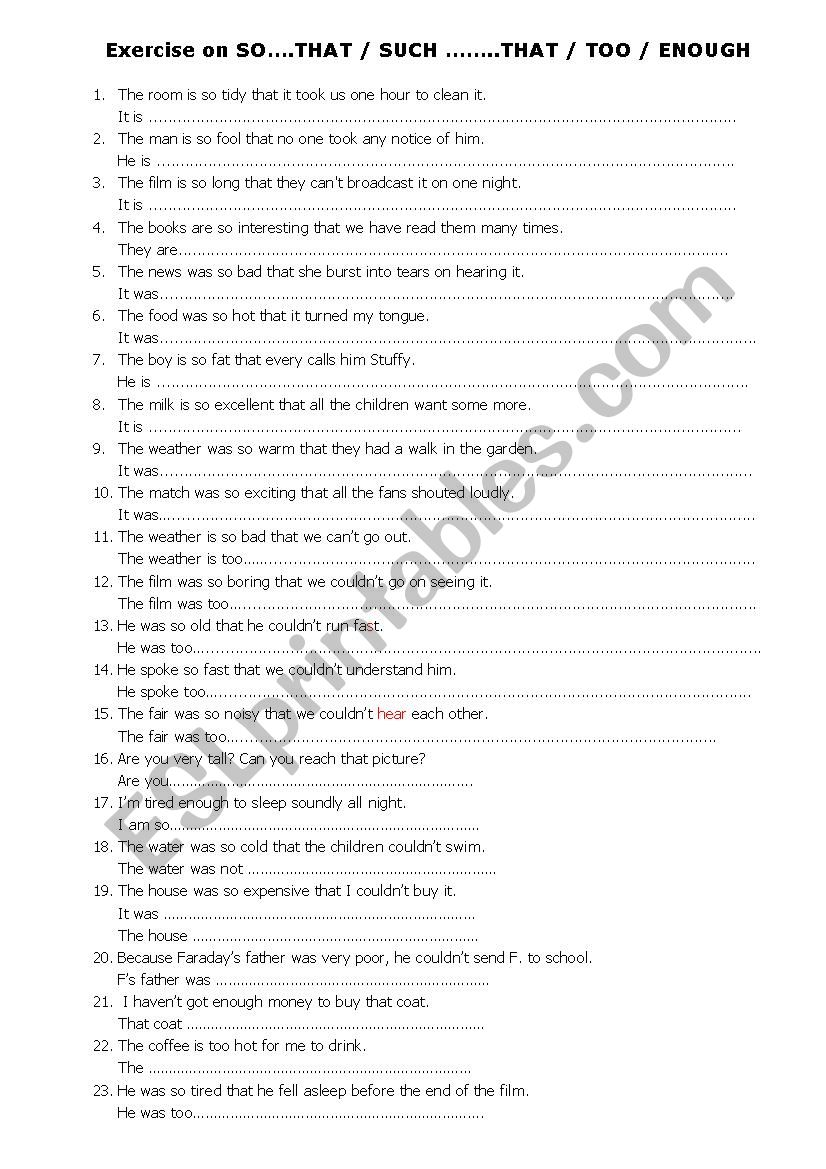 sentence building worksheet