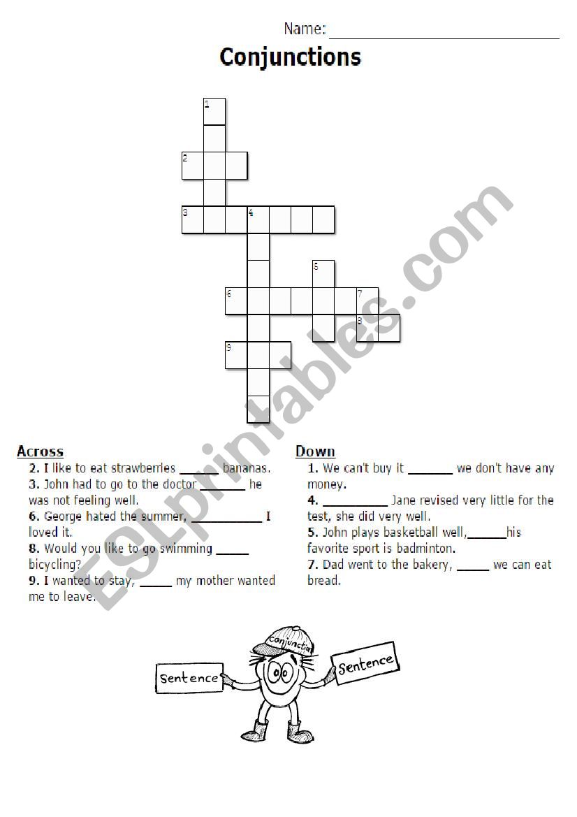 Conjunctions/Connectors Crossword