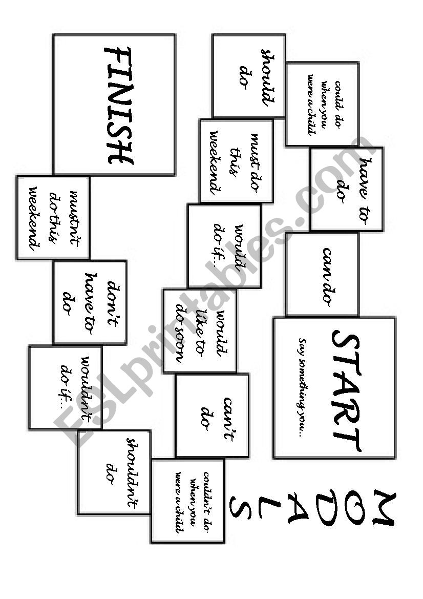 Modal verbs game worksheet