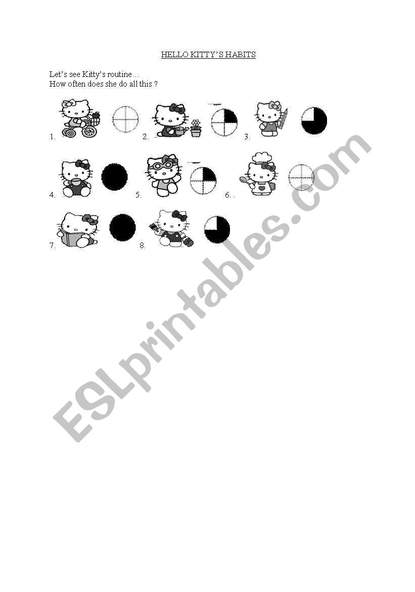 hello kitty habits worksheet