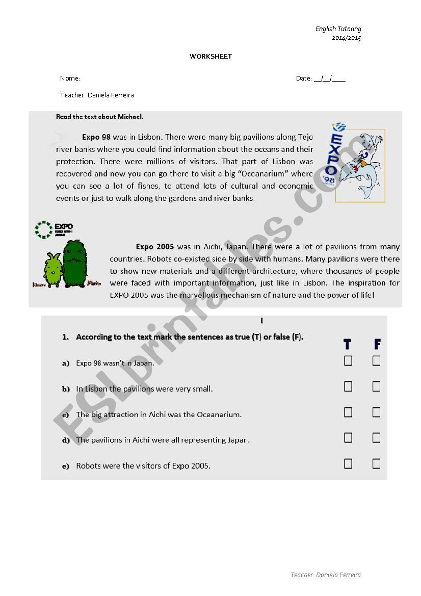 Simple Past - Test worksheet