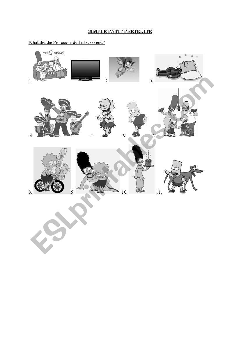 the simpsonsÂ´ weekend worksheet