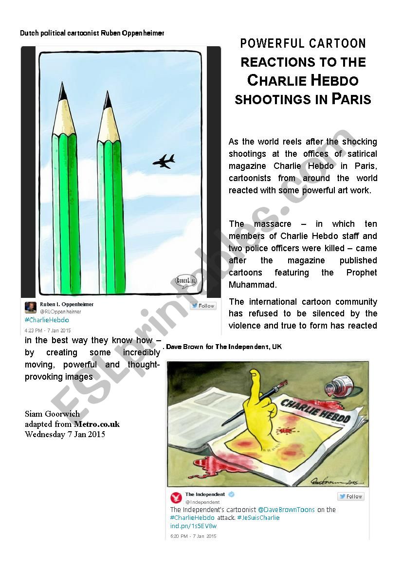 JE SUIS CHARLIE worksheet