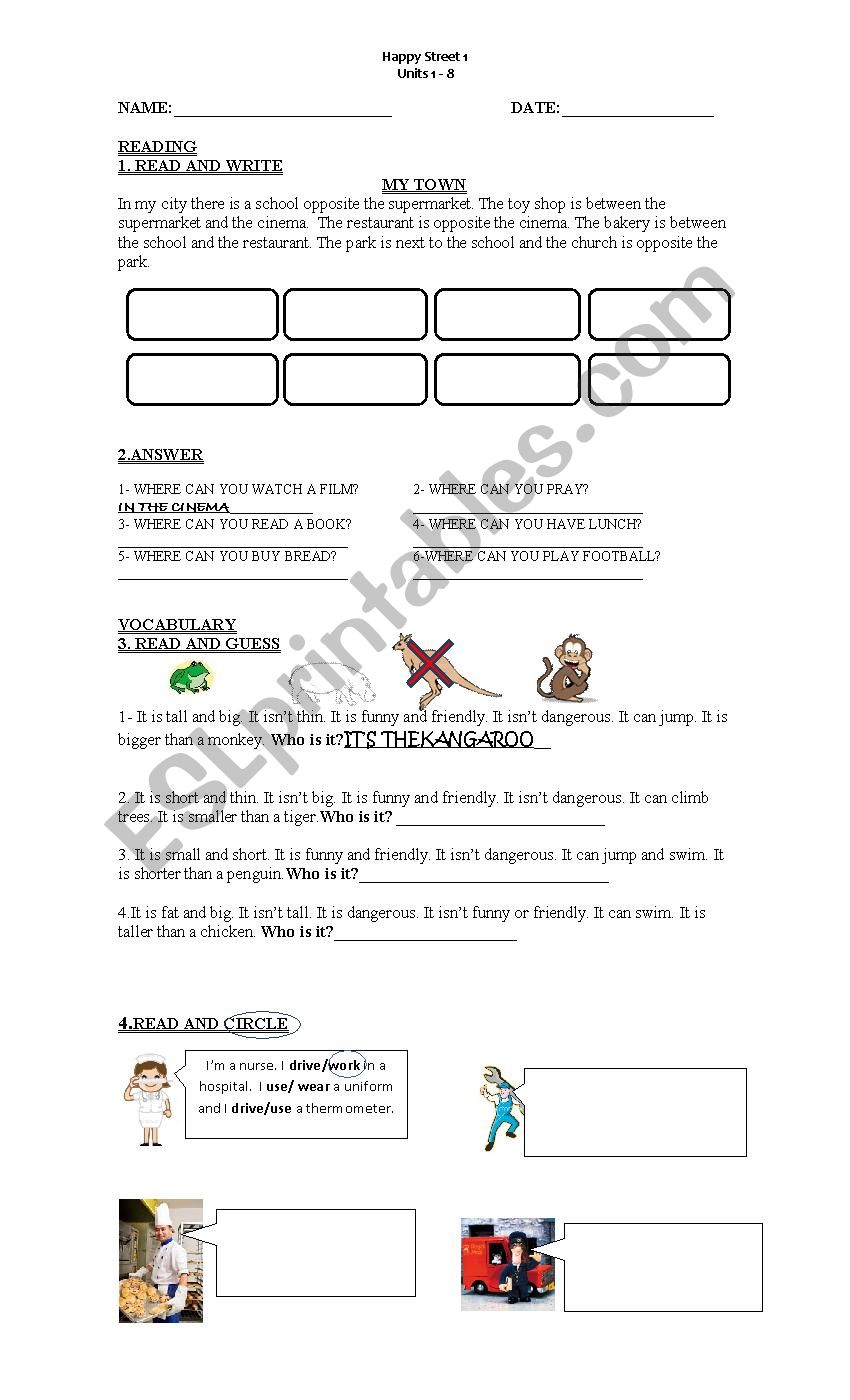 Happy Street 2 Units 1-8 worksheet