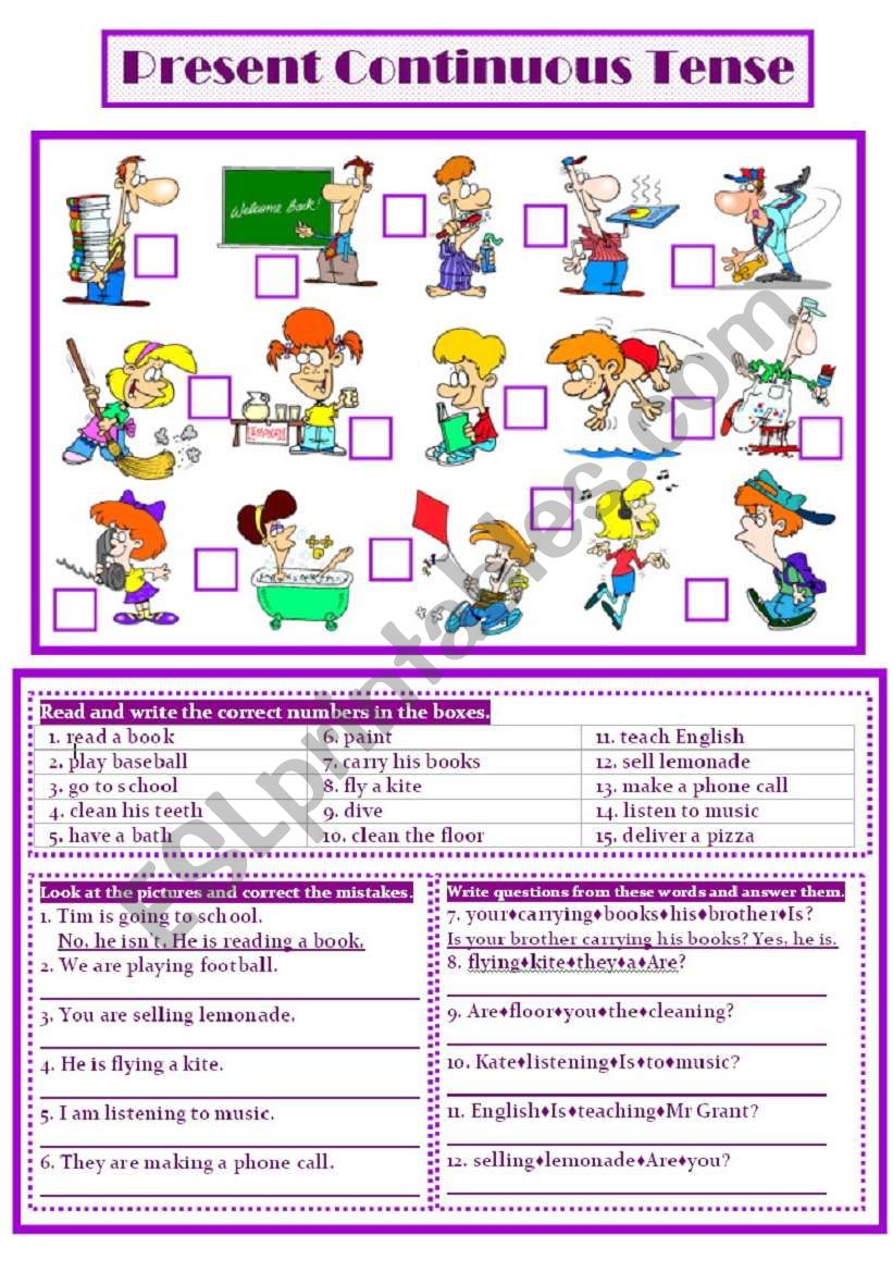 PRESENT CONTINUOUS worksheet