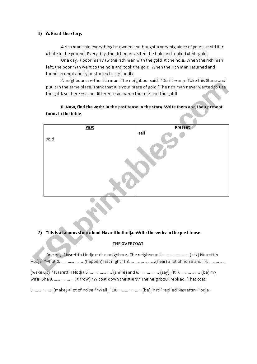 two short stories worksheet