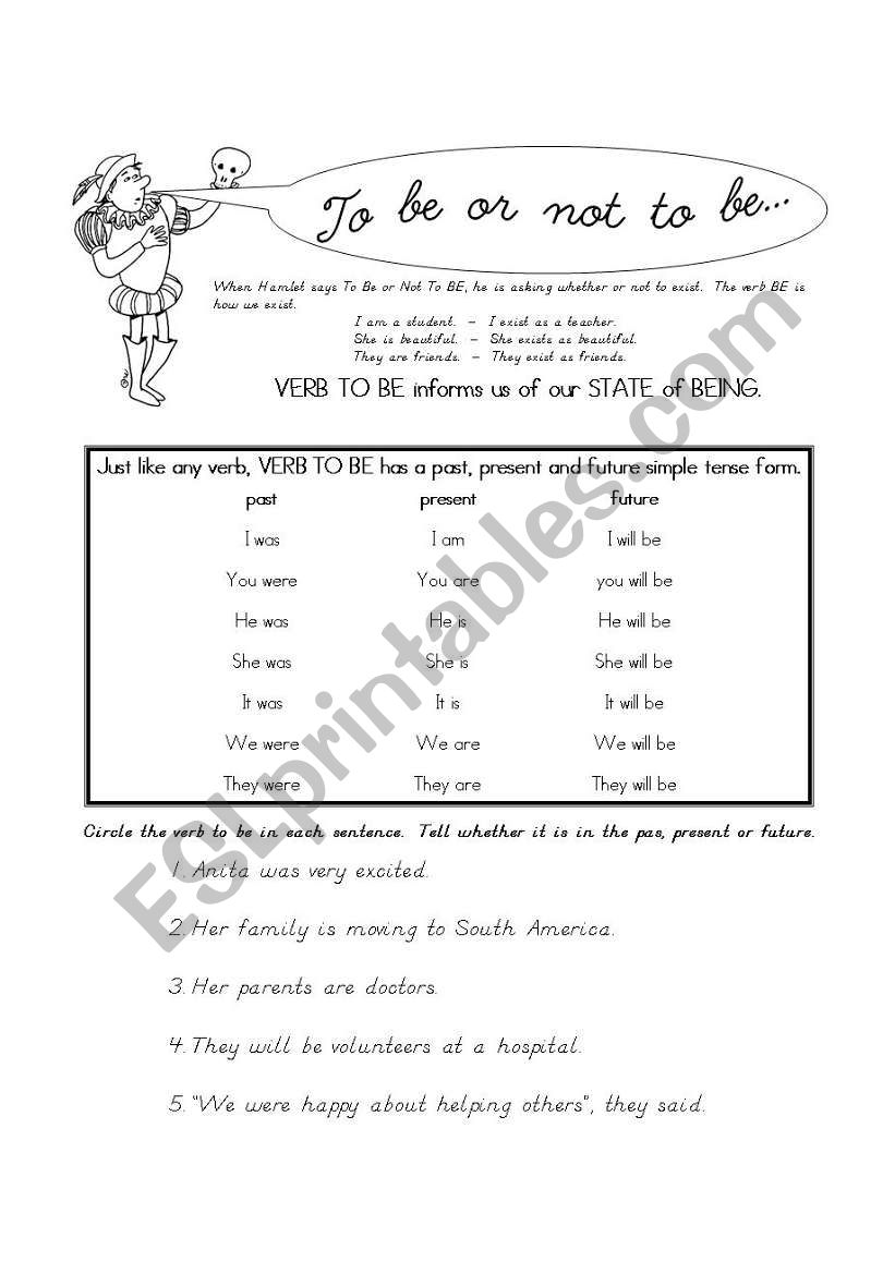 To Be or not To Be worksheet
