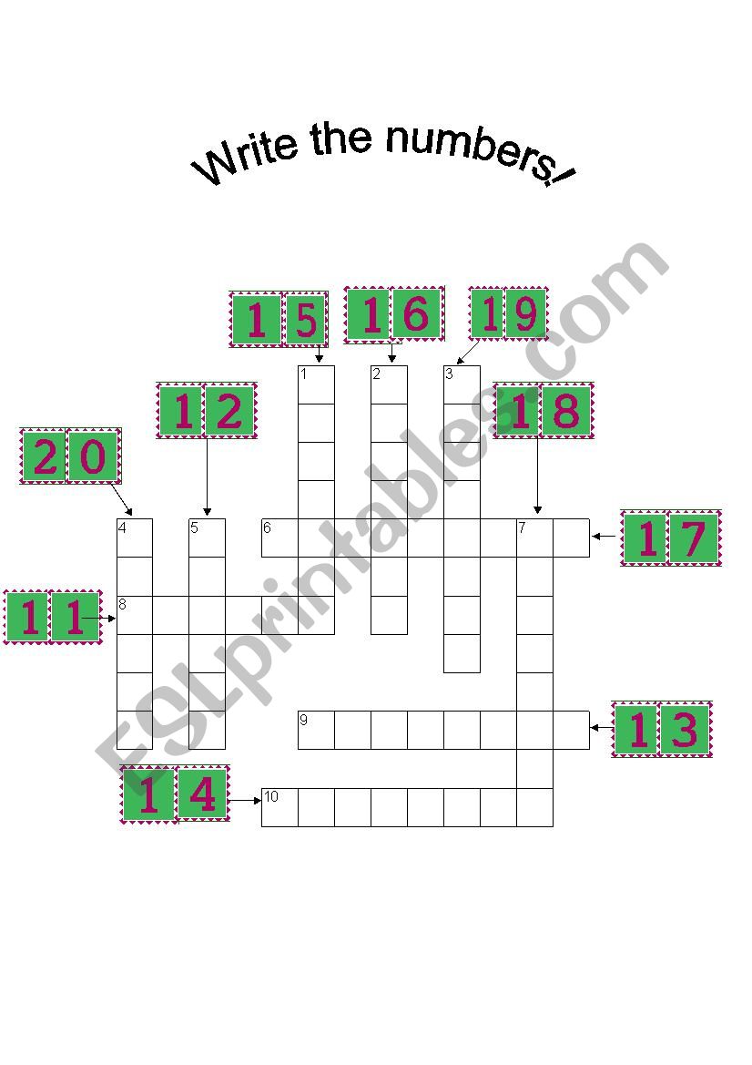 Numbers worksheet