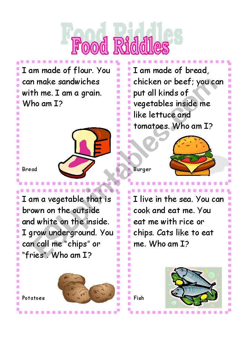 Food Riddles worksheet