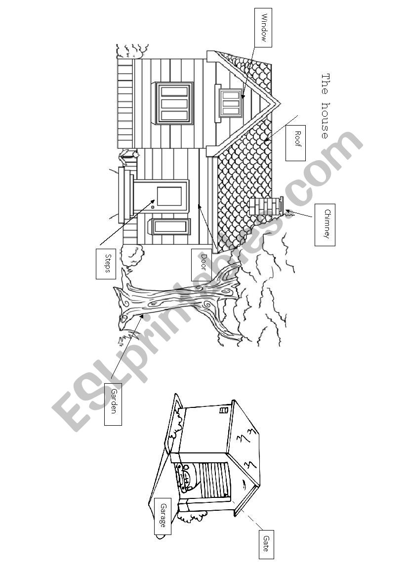 parts of house. outside worksheet
