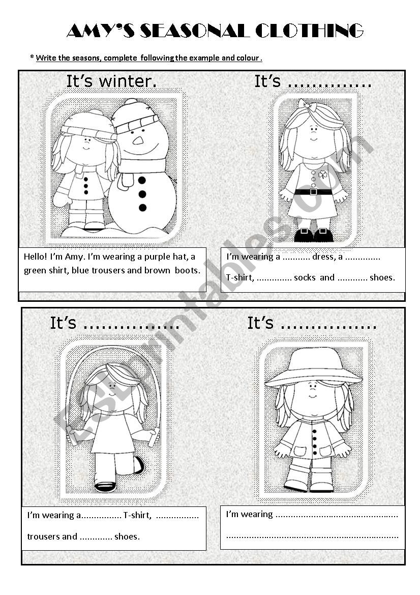 AMYS SEASONAL CLOTHING worksheet