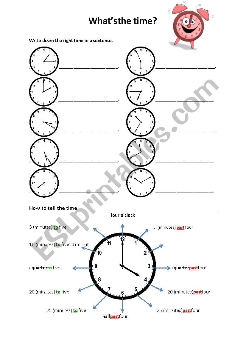 Whats the time? worksheet