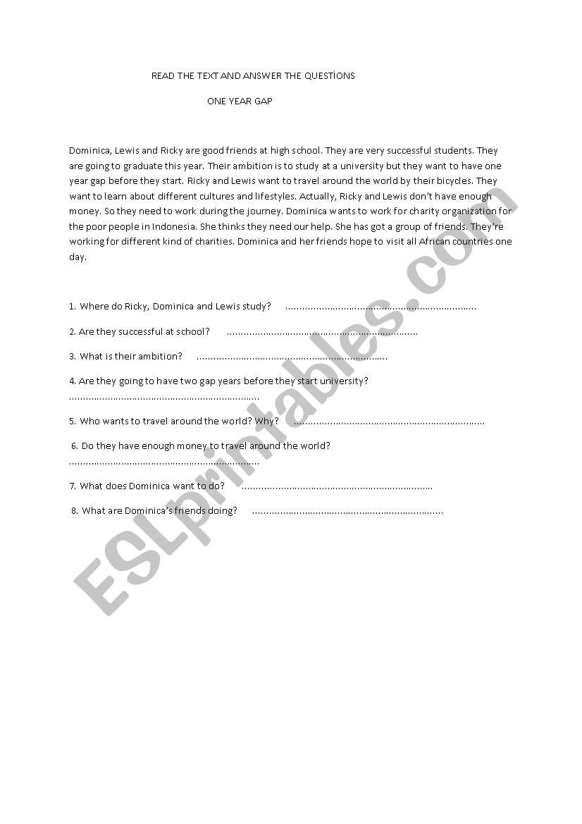 friends worksheet