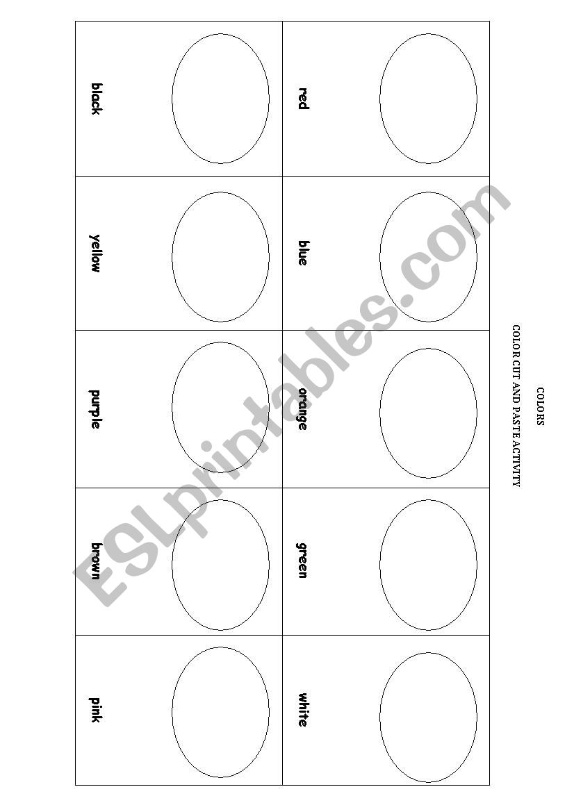 COLOURS worksheet