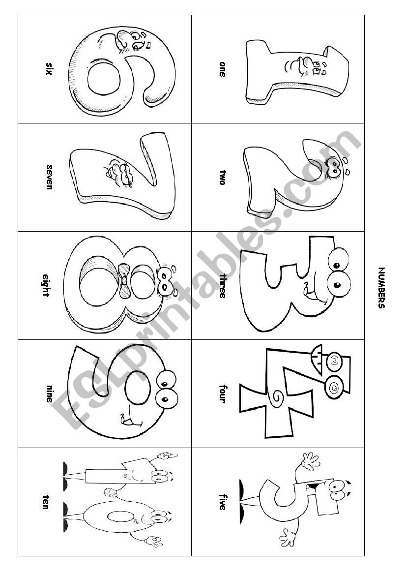 NUMBERS (COLOUR CUT AND PASTE)